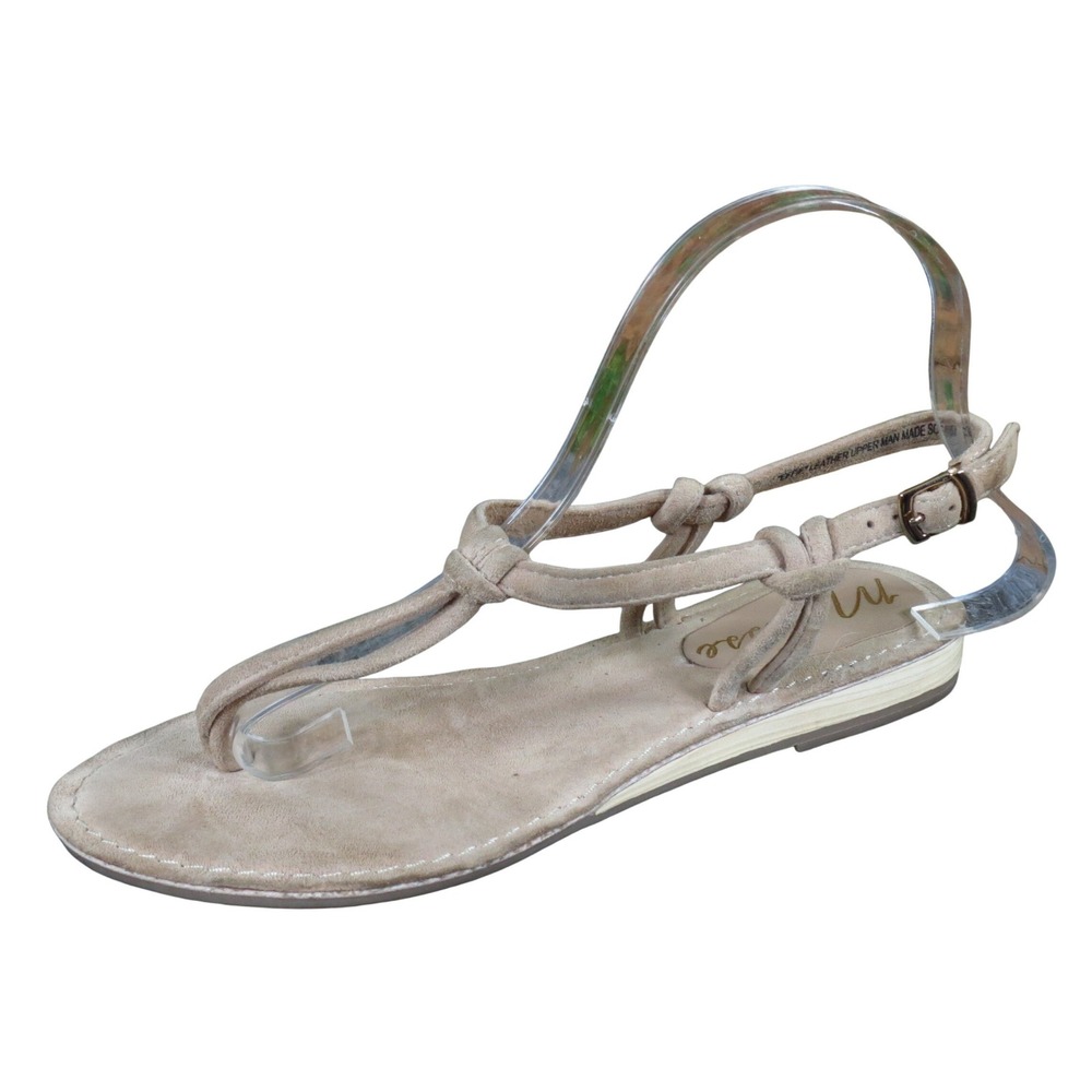 Matisse‎ Effie Women 8 Beige Suede Flat Sandals Ankle Strap Casual Summer